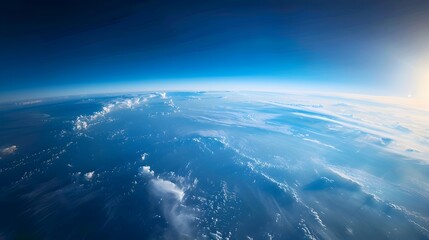 Exaggerated Atmospheric Layers of the Earth Revealing Stratosphere and Ozone Components