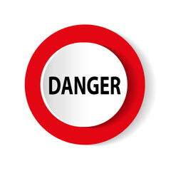 Danger sign isolated on white background. Vector illustration
