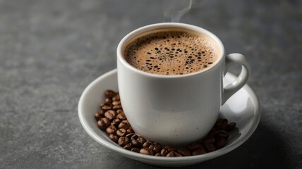 Fototapeta premium Instant Korean coffee drink on grey table