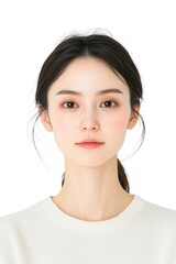 Fototapeta premium Glowing Close-Up Portrait of a Young Woman with Sleek Hair
