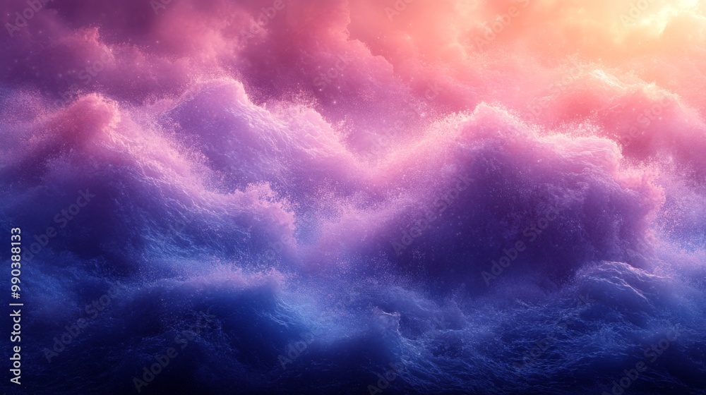 Wall mural Abstract Purple and Pink Waves