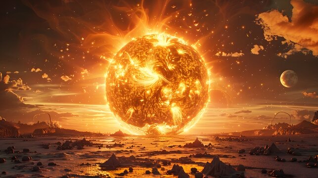 Colossal Solar Forge Crafting Celestial Bodies Within Its Fiery Core