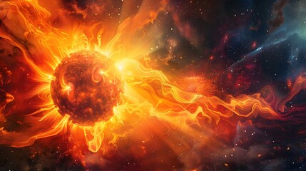 Cosmic Sun A Solar Painter s Vibrant Masterpiece Across the Celestial Canvas
