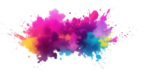 Multicolor powder explosion on White background. Colored cloud. Colorful dust explode. Paint Holi. colorful rainbow Holi paint color powder explosion with bright colors isolated white background.	