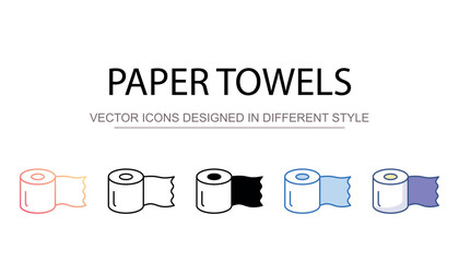 Paper towels icon design with white background stock illustration