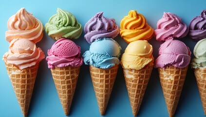 Rainbow Ice Cream Cones