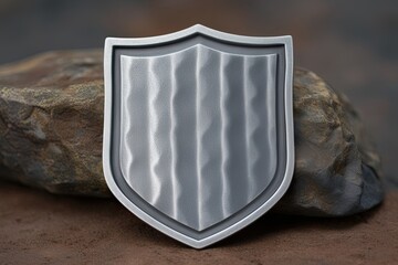 Weathered Matte Silver Narrow Patterned Shield Disk