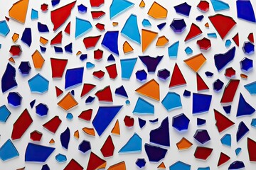 Vibrant Broken Glass Effects on White Background with Clipping Path for Stunning Visuals