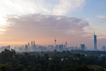 Capital of Malaysia Kuala Lumpur city. Urban Living. Modern Civilisation. International Financial Hub. Kuala Lumpur City Center, Petronas Twin Tower, Kuala Lumpur Tower.