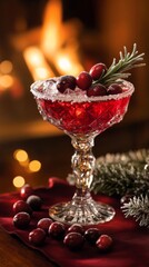Fireside Reflections: A Cranberry Cocktail's Warmth