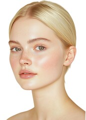 Fototapeta premium Radiant Beauty Portrait with Sleek Blonde Hair