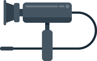 Professional video camera recording on a tripod with a remote control for filmmaking and video production