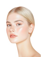 Fototapeta premium Radiant Beauty Portrait with Sleek Blonde Hair
