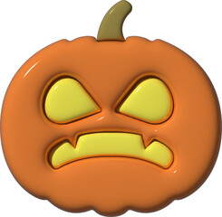 3D Shiny Halloween Pumpkin Face