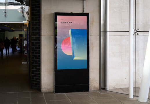 Mockup Of Vertical Customized Digital Display