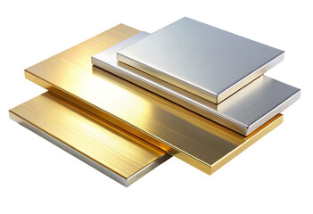 blank gold and chrome metal material layers on png