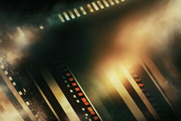 Vintage Filmstrip Texture Background with Nostalgic Glow and Artistic Flaws for Creative Projects