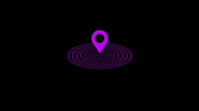 the GPS and  radio icon vector logo design. Map pointer icon. Pin location symbol .on a black background