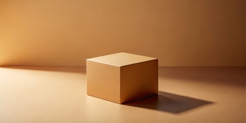 Fototapeta premium Square Platform on a Sandy Background, Product Display, Minimalism, Mockup ,product ,display ,mockup