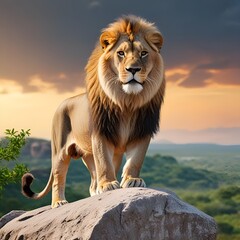 male lion in the wild