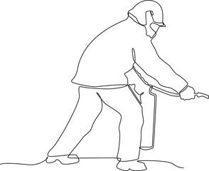 Simple continuous line drawing of rescue activity and attribute. Rescue minimalist concept.