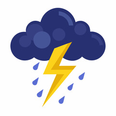 Cloud and Thunder Illustration Clipart Vector