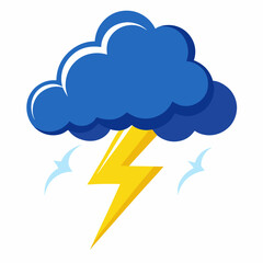 Cloud and Thunder Illustration Clipart Vector