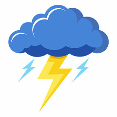 Cloud and Thunder Illustration Clipart Vector