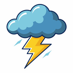 Cloud and Thunder Illustration Clipart Vector