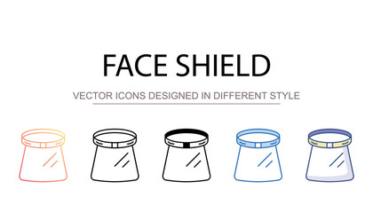Face Shield icon design with white background stock illustration