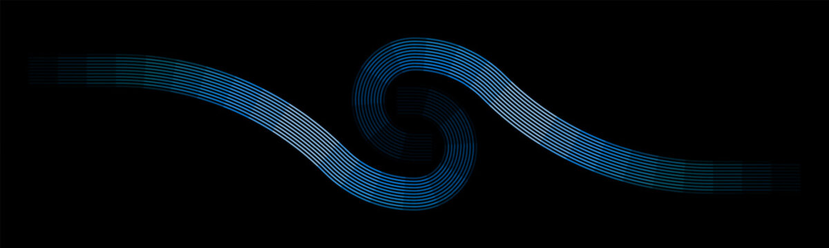 
Abstract Blue Wave Background. Dynamic Abstract Lines. Modern Gradient Lines on Black. Elegant Blue Ribbon Illustration. dark background with glowing gradient lines. black background. landing page