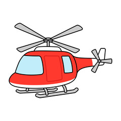 Vector Cartoon Helicopter Illustration
