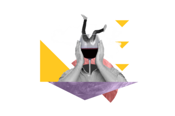 Creative poster collage of man hand hold wine glass drinking alcoholic bar party alcohol head bartender magazine sketch