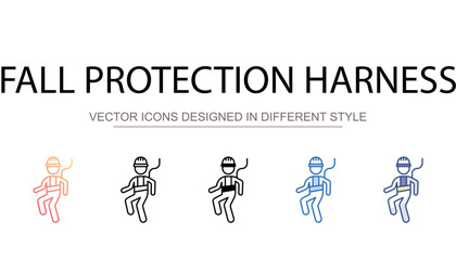 Fall Protection Harness icon design with white background stock illustration