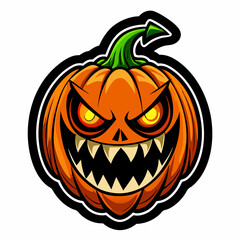 Halloween Themed Vector Design of Cute Anime Ghost with Pumpkin, Cute cartoon Halloween ghost with pumpkins , Spooky Halloween Logo Design and Wallpaper with Pumpkin on Black Background