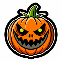 Halloween Themed Vector Design of Cute Anime Ghost with Pumpkin, Cute cartoon Halloween ghost with pumpkins , Spooky Halloween Logo Design and Wallpaper with Pumpkin on Black Background