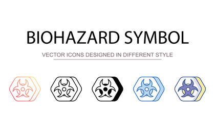 Biohazard Symbol icon design with white background stock illustration