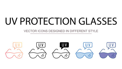 UV Protection Glasses icon design with white background stock illustration