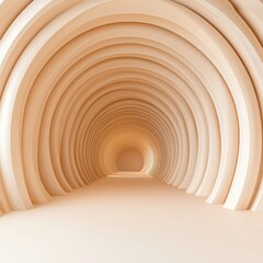 Naklejka premium Abstract Minimalist Tunnel with Soft Curves