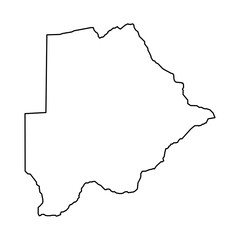 Outline of Botswana on a transparent background. High detail, large size. Vector image.