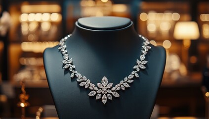 Diamond Necklace on Display