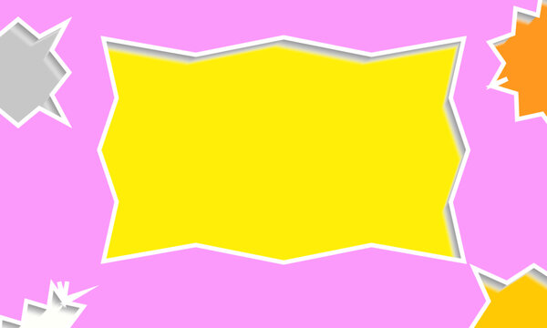 playful Background. Colorful Wavy frames Design. Bright and Playful Abstract Pattern. Dynamic border Shape on Pink. Modern Geometric Fun and Energetic Background. Retro Pop Art Design. Colorful Bold 
