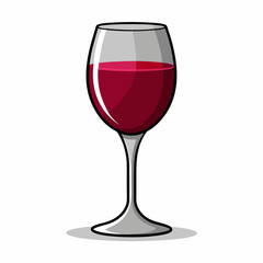 A red wine glass filled with merlot, showcasing the elegance of a celebratory drink in a vibrant red hue