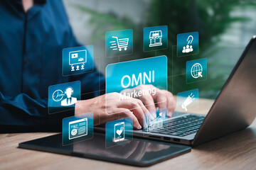 OMNI Channel Marketing, Digital marketing, Businessman management, Social media marketing to increase business opportunities, Online shopping, CRM tools, Global customer service, E-commerce, delivery