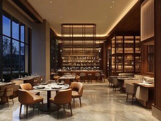 A beautifully lit restaurant interior with modern decor, elegant seating, and an open dining area designed for a relaxed yet sophisticated dining experience