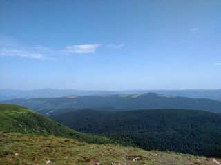 Landscape of Mountains in the Carpathians Ukraine horizontal color photo image