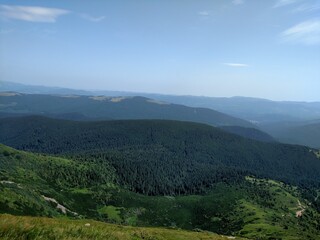 Obraz premium Landscape of Mountains in the Carpathians Ukraine horizontal color photo image