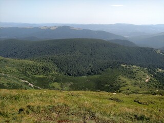 Landscape of Mountains in the Carpathians Ukraine horizontal color photo image