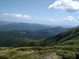 Fototapeta premium The ridge of the mountains horizontal color photo image