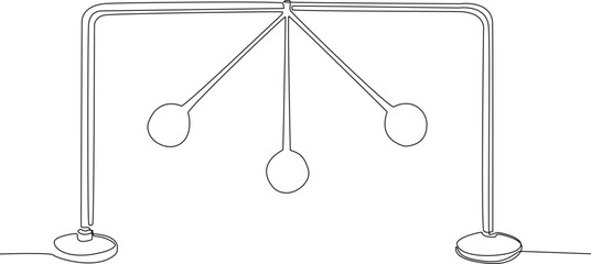 Simple continuous line drawing of physical concept or science concept. Science minimalist concept.